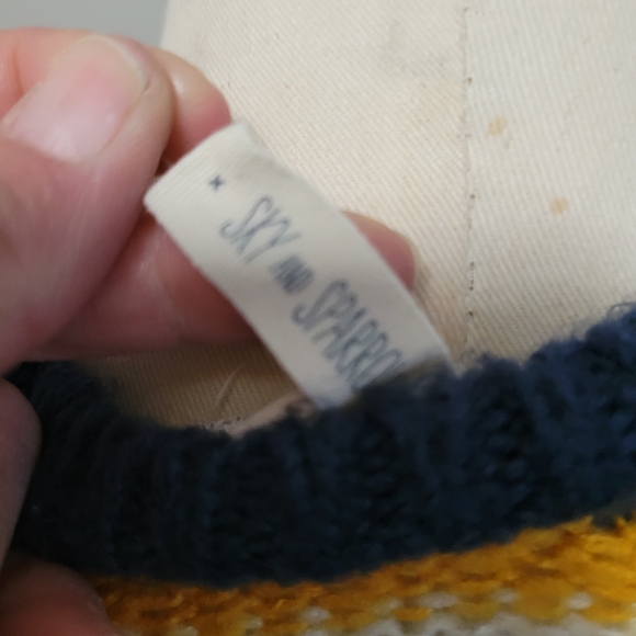 Tilly's Sky & Sparrow multicolored stripe cropped sweater size small - Picture 6 of 7